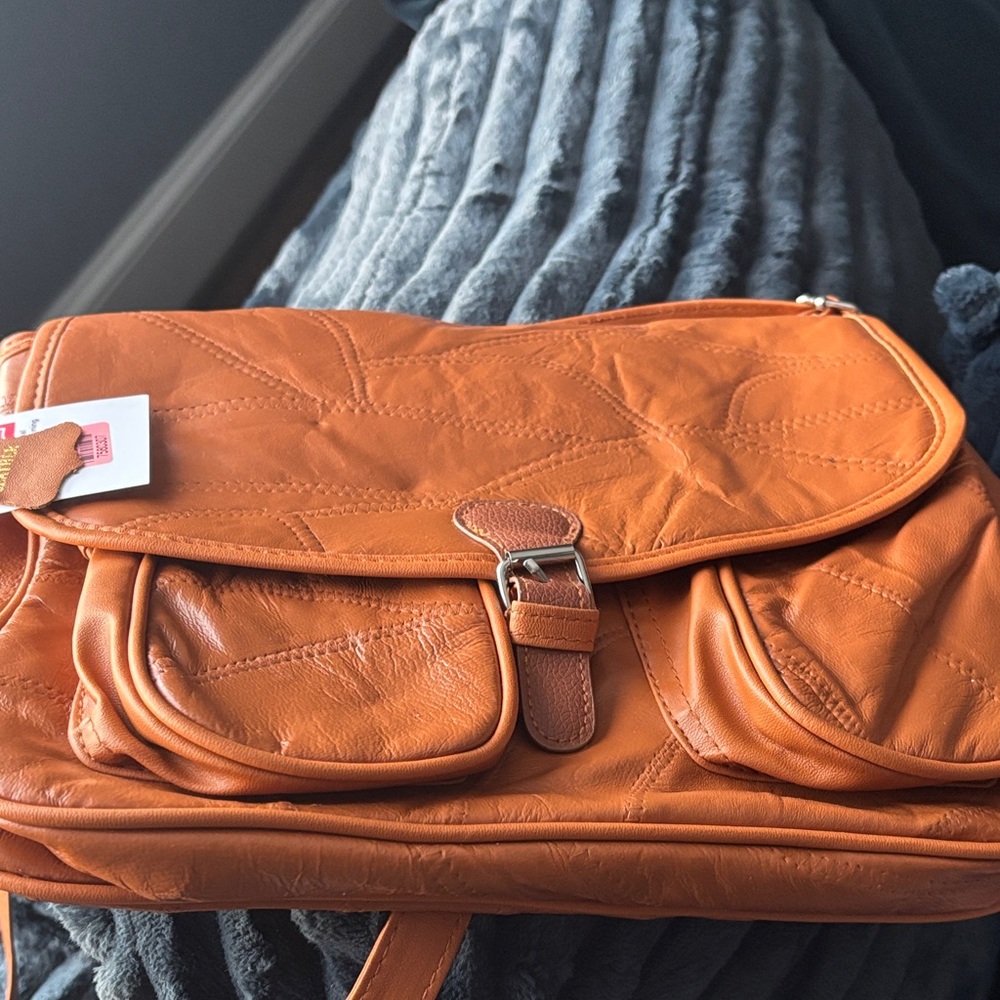 Stylish Orange Leather Women's Bag